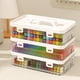 thumbnail image 5 of Contenedor de almacenamiento de plástico transparente con tapa y asa | Caja organizadora apilable multiusos para manualidades, suministros de arte, lápices, marcadores y artículos de costura, 5 of 5
