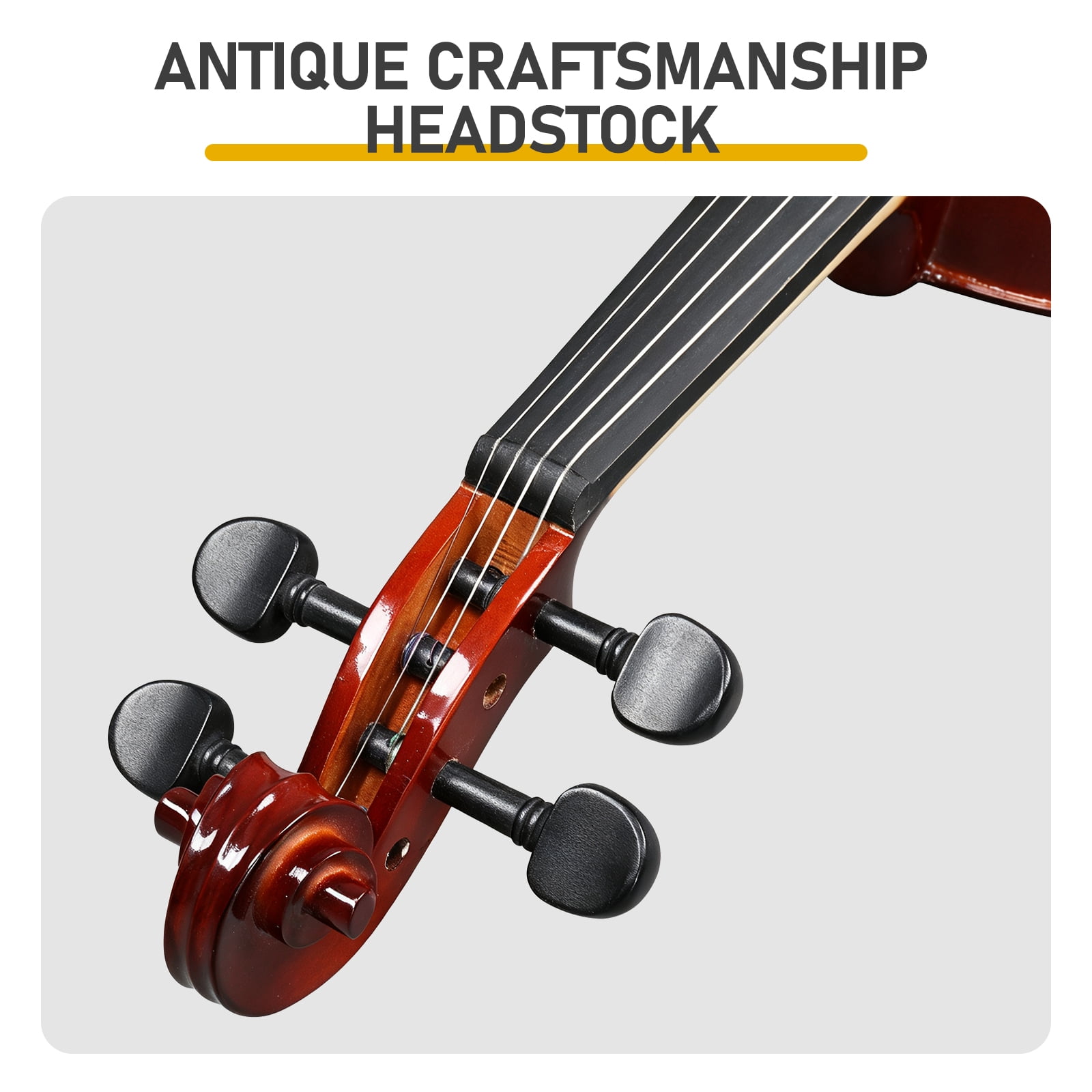 4/4 Full-Size Violin Set with Laminated Spruce Top and Maple Back, Complete Beginner Kit with Case, Bow, Rosin, Shoulder Rest, Tuner and Spare Strings