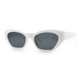 thumbnail image 6 of Womens Mod Thick Plastic Chunky Cat Eye Sunglasses White - Black, 6 of 8