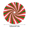 thumbnail image 3 of Lksixu Christmas Tree Skirt, Christmas Decorations 47 inch Red and Green Candy Swirl Stripe Tree Base Cover with Star Pattern, Rustic Farmhouse Xmas Winter Holiday Tree Mat Ornaments for Home Party, 3 of 5