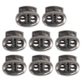 thumbnail image 7 of 8 Pcs Spring Cord Locks Plastic End Fastener Double Holes Clip Rope Toggle Stoppers Sliders, Metal Black, 7 of 7