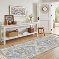 thumbnail image 4 of Toyoso 3x7 Modern Medallion Area Rug, Wide Runner Carpet, 0.25 inch Thin Machine Washable Indoor Rug for Laundry Room and Kitchen, Non Slip Utility Runner, Light Blue, 4 of 9