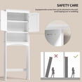 thumbnail image 6 of Aiho Over The Toilet Storage Cabinet Bathroom Shelves Organizer Space Saver Freestanding Restroom Shelf with Doors Anti-Tip Device Adjustable Shelf - White, 6 of 7