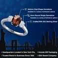 thumbnail image 2 of Gem Stone King 2.03 Ct Oval Checkerboard Red Garnet 925 Sterling Silver Ring, 2 of 6