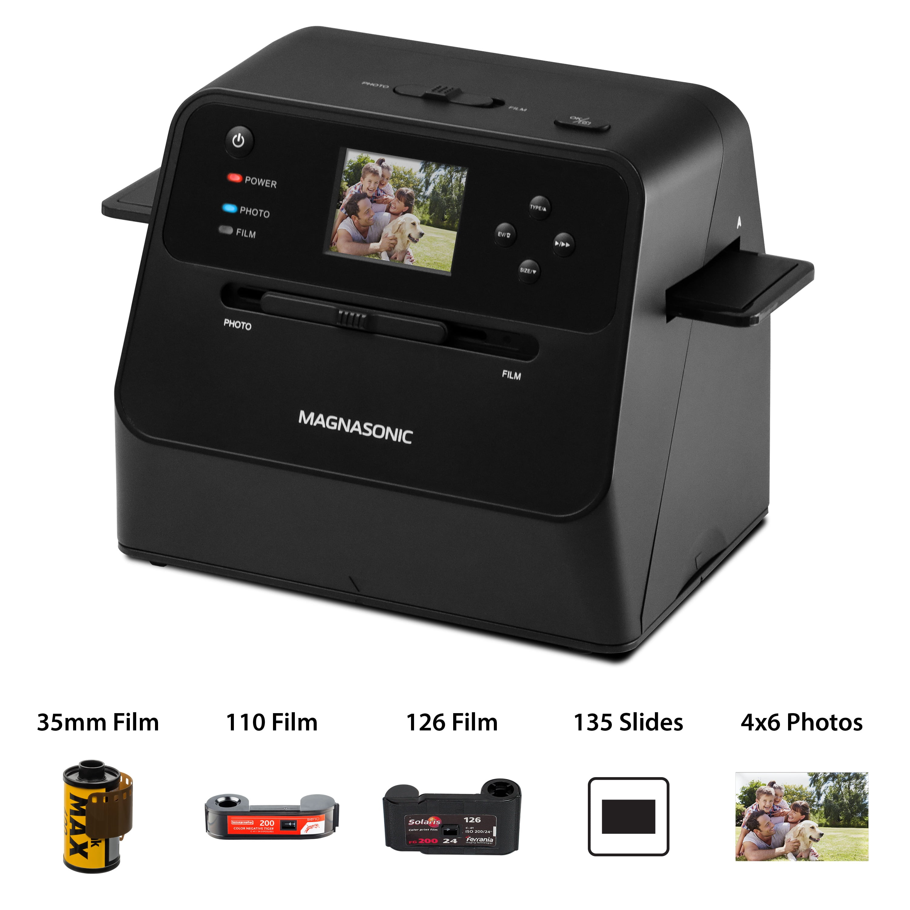 Magnasonic AllInOne Film & Photo Scanner, 14MP Resolution, Converts
