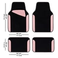 thumbnail image 4 of CAR GRAND Waterproof Faux Leather Carpet Car Floor Mats Universal Fit Anti-Slip Nibbs PVC Back Driver Heel Pad SUV, VAN Sedan Truck Set of 4 Pieses Black Pink, 4 of 6