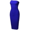 thumbnail image 3 of FashionOutfit Women's Sexy Scuba Crepe Tube Top Body-Con Midi Dress in Various Colors, 3 of 3