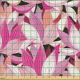 thumbnail image 2 of Ambesonne Floral Fabric by the Yard Upholstery, Lotus Flowers Spring Art, 10 Yards, Soft Pink Blush and Mauve, 2 of 5