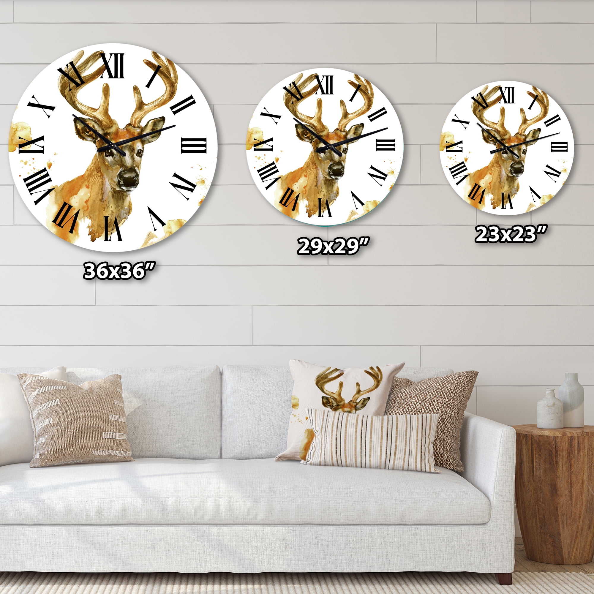 Designart 1 in Quartz Farmhouse Wall Clock