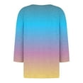 thumbnail image 4 of JULMCOMO 3/4 Length Sleeve Blouses for Women Summer Crew Neck Print Tshirts Three Quarter Sleeve Tunic Trendy Tee Shirts Button Down Loose Tops, 4 of 5