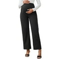 thumbnail image 1 of Pantalones de maternidad de pierna ancha para mujer INSPIRE CHIC, elásticos sobre la barriga, con bolsillos, color negro, talla X-Large, 1 of 6