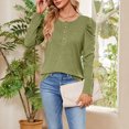 thumbnail image 2 of Yuyuzo 2025 Tunic Tops for Women Rufffle Long Sleeve Round Neck Solid Color Shirts Fall Solid Color Tops, 2 of 6