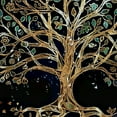 thumbnail image 5 of Orinice Tree of Life Golden Leaf Black Background Bathroom Decor Set with Hooks - Colorful Luxurious Graphic Print Polyester Fabric Shower Curtain Set - Home Bathtubs Decoration 60x72, 5 of 7