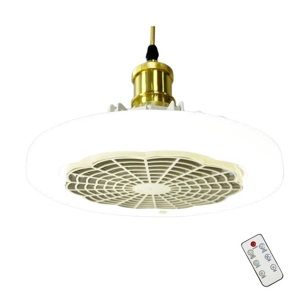 Luz de ventilador de techo de 30 W, 3 colores claros, portalámparas E27, sincronización silenciosa para sala de estar JShteea El nuevo