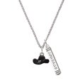 thumbnail image 1 of Delight Jewelry Silvertone Black Cowboy Hat Silvertone Courage Strength Wisdom Honesty Bar Charm Necklace, 23", 1 of 4