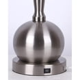 thumbnail image 5 of 30" Brushed Nickel Table Lamp w/ USB Port in Base & White Linen Shade (Set of 2), 5 of 6