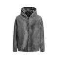 thumbnail image 4 of Abomasnow Men's Rain Jackets Plaid Full Zip Long Sleeve Waterproof Windbreaker Hooded Raincoat Casual Lightweight Jackets with Pockets for Travel Hiking Running Fishing XS-2XL, 4 of 9