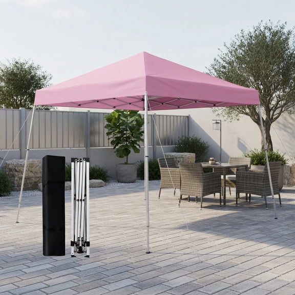 Resenkos 10 x 10 Feet Outdoor Instant Pop-up Canopy with Carrying Bag-Pink, Outdoor Gazebo Wedding Party Tent Canopy Tent for Outside Party Waterproof Tent