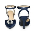 thumbnail image 5 of BLISSFUL STEP Rhiness Ankle Strap Stiletto Heel Pumps for Women Royal Blue 9, 5 of 6