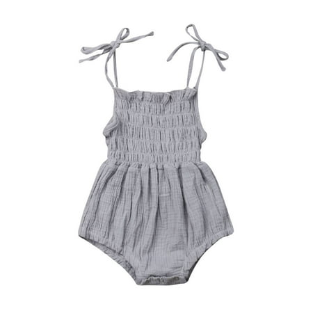 

TheFound Infant Baby Kids Girl Jumpsuit Romper Bodysuit Cotton Summer Clothes Outfits