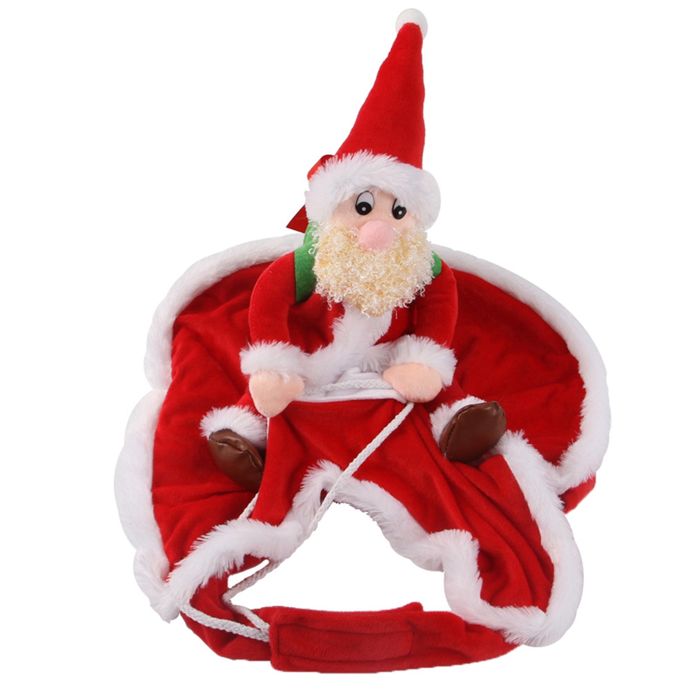 Santa Dog Costume Christmas Pet Clothes,Santa Claus Riding Pet Cosplay Costumes Party Dressing
