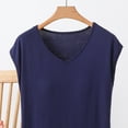 thumbnail image 4 of QSXADF Pajama Tops For Women Sleep Shirt Pajama Shirt Sleeveless Crew Neck Lightweight Ruffle Women Summer Pajamas Soft Loungewear, 4 of 5