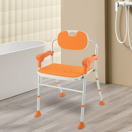 Foldable Shower Chair for Seniors Shower Seat Folding Bath Chair Heavy Duty Floorstanding for Public Places
