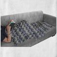 thumbnail image 6 of Ikat Soft Flannel Fleece Throw Blanket, Ornamental Chevron Pattern with Retro Design Elements, Cozy Plush for Indoor and Outdoor Use, 60" x 80", Pale Blue Purple, by Ambesonne, 6 of 6