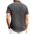 thumbnail image 4 of Camisa Alimens & Gentle Linen de manga corta con botones, color negro, 4 of 5