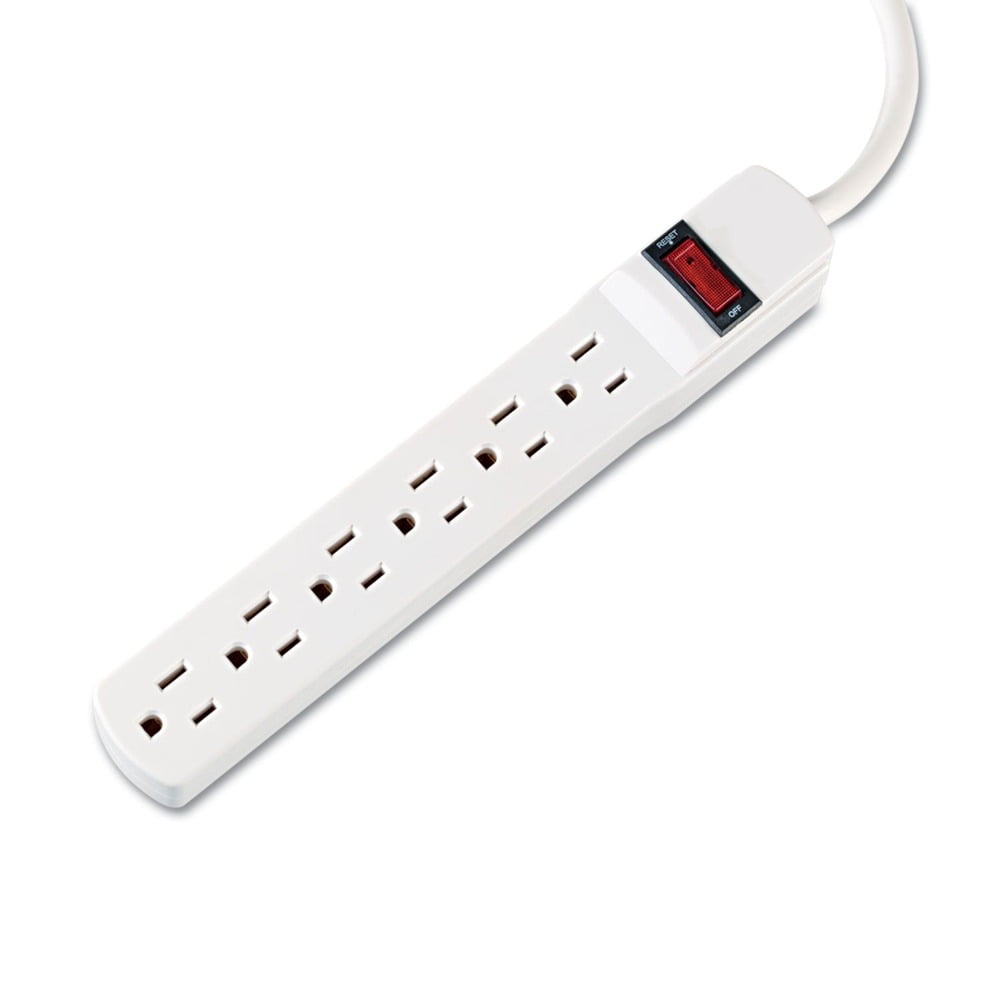 Innovera IVR73306 6-Outlet 1.94 in. x 10.19 in. x 1.19 in. Power Strip with 6 ft. Cord - Ivory