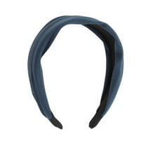 Unique Bargains 1 Pc Pure Color Wide Headbands for Women Navy Blue