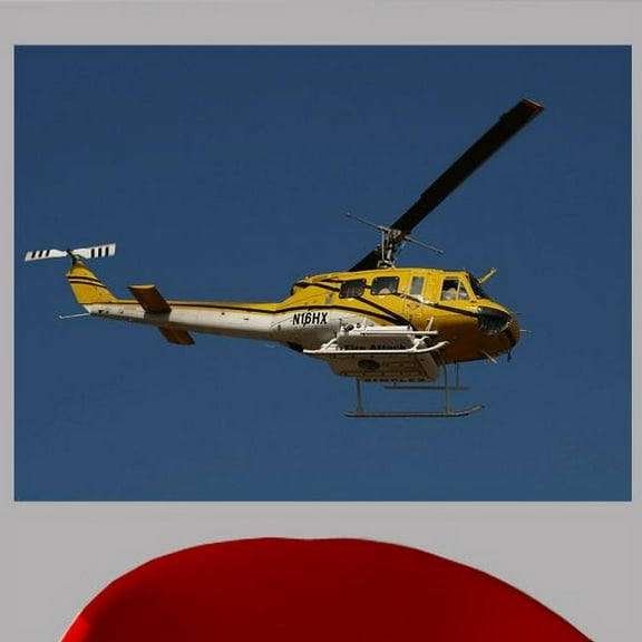 Wallhogs Chibi Fire Attack Helicopter Glossy Wall Mural