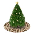 thumbnail image 3 of Christmas Tree Skirt,Beige Christmas Gift Pattern Christmas Tree Decor with Red Ribbon Ties,Round Shape,Christmas Decorations for Home 36"x36", 3 of 7