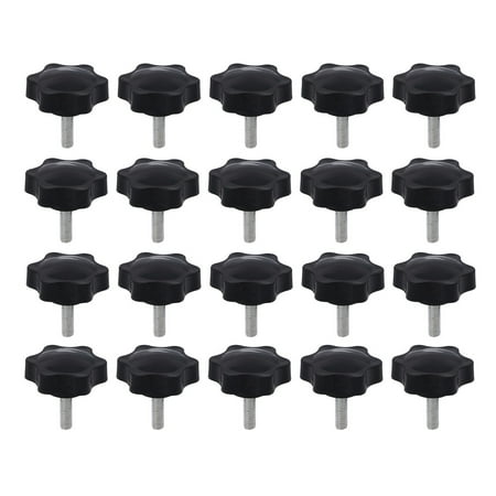 

20Pcs 38mm Star Shape Plastic Head Thread Knurled Thumb Tighten Screw Clamping Grip Knob Screw Wood Plum Bolt