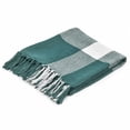thumbnail image 3 of HomeRoots 516572 Woven Cotton Checkered Throw Blanket, Green, 3 of 4