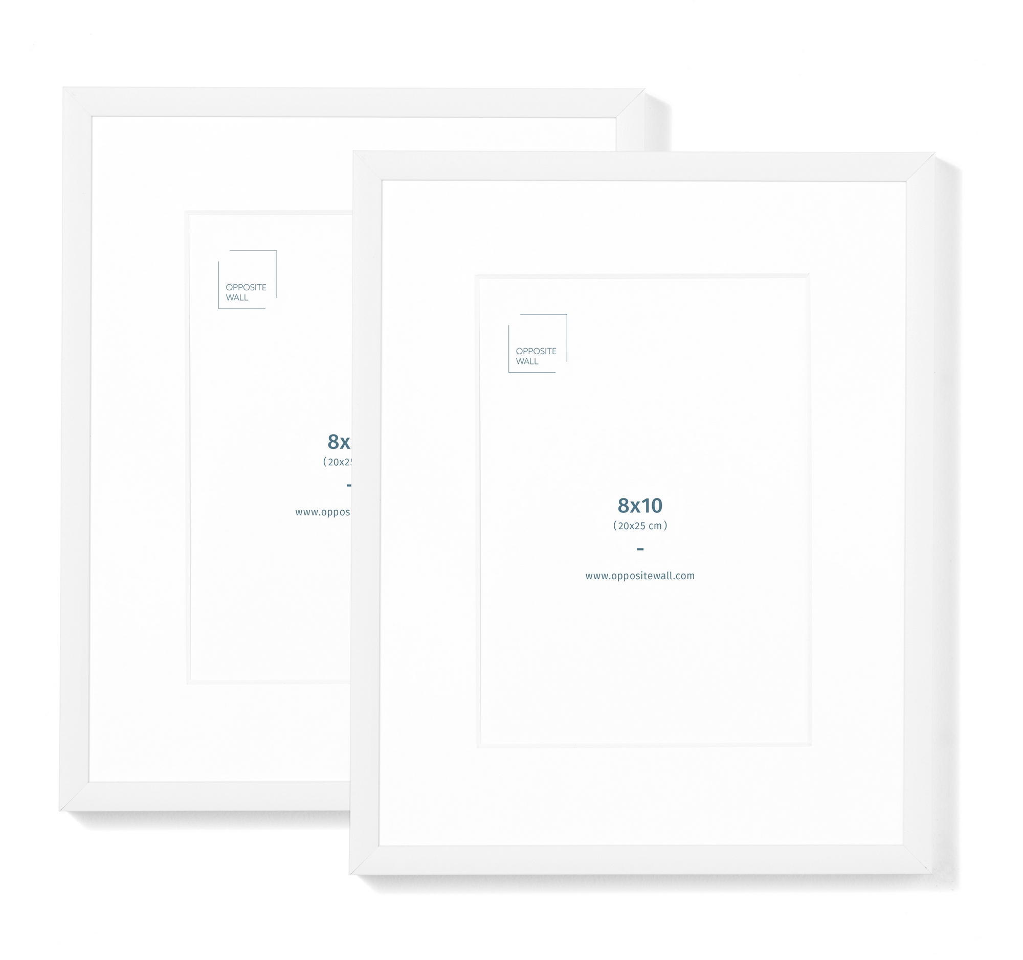 Set of 2, (8x10 in 20x25 cm) White Sleek Matte Aluminium Metal