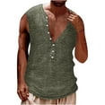 thumbnail image 3 of Yuyuzo Mens Tank Tops Sleeveless Shirts Button up Crewneck Casual Basic Muscle Workout Tees, 3 of 7