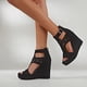thumbnail image 1 of Nuevas sandalias de cuña Zapatos de mujer ahuecados con boca de pez de fondo grueso para mujer Wmkox8yii sa3554, 1 of 7