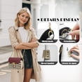 thumbnail image 6 of Pzuqiu Flower Print Women Leather Crossbody Bag Metal Chain Strap Versatile Small Leather Crossbody Bags for Women Craftsmanship Vintage Trendy for Daily Life, 6 of 7