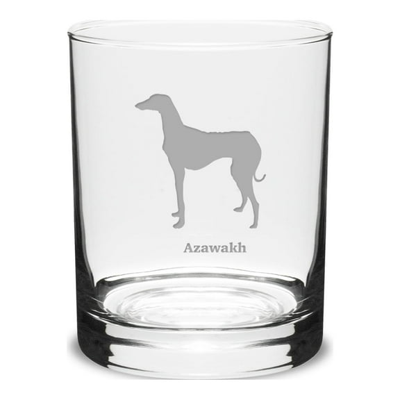 Azawakh Deep Etched 14 oz Classic Double Old Fashion Glass