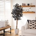 thumbnail image 6 of Nearly Natural 5ft. Artificial Halloween Black Ficus Tree with Natural Trunk, 6 of 6