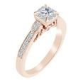 thumbnail image 2 of AFFY Princess & Round Cut White Natural Diamond Engagement Ring In 10k Solid Rose Gold (0.50 cttw) Ring Size-6, 2 of 2