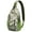 Boho, variant on Striped and Checkered Fusion Sling Backpack for Travel, Lightweight Crossbody Bag Featuring Retro Plaid and Moroccan Geometric Print