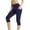 Navy, variant on Tqcoqu Capri Leggings for Women with Pockets,High Waisted Yoga Pants Tummy Control Solid Leggings,Dark Gray,Women's S-XXXL