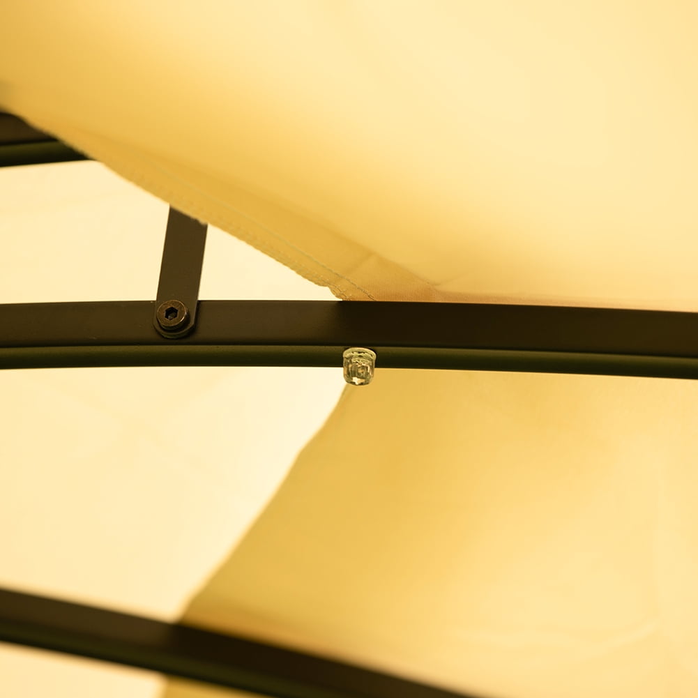 Lowestbest Outdoor Canopy, Round Soft Roof Pavilion with Detachable Curtains, Khaki Lowestbest Outdoor Canopy, Round Soft Roof Pavilion with Detachable Curtains, Khaki