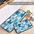 thumbnail image 5 of 2-Piece Kitchen Rugs Set Non-Slip Mats Carpet Floor for Kitchen, Bathroom (19.7"x27.6" & 19.7"x47.2") Blue Marine Life Patterns, 5 of 7