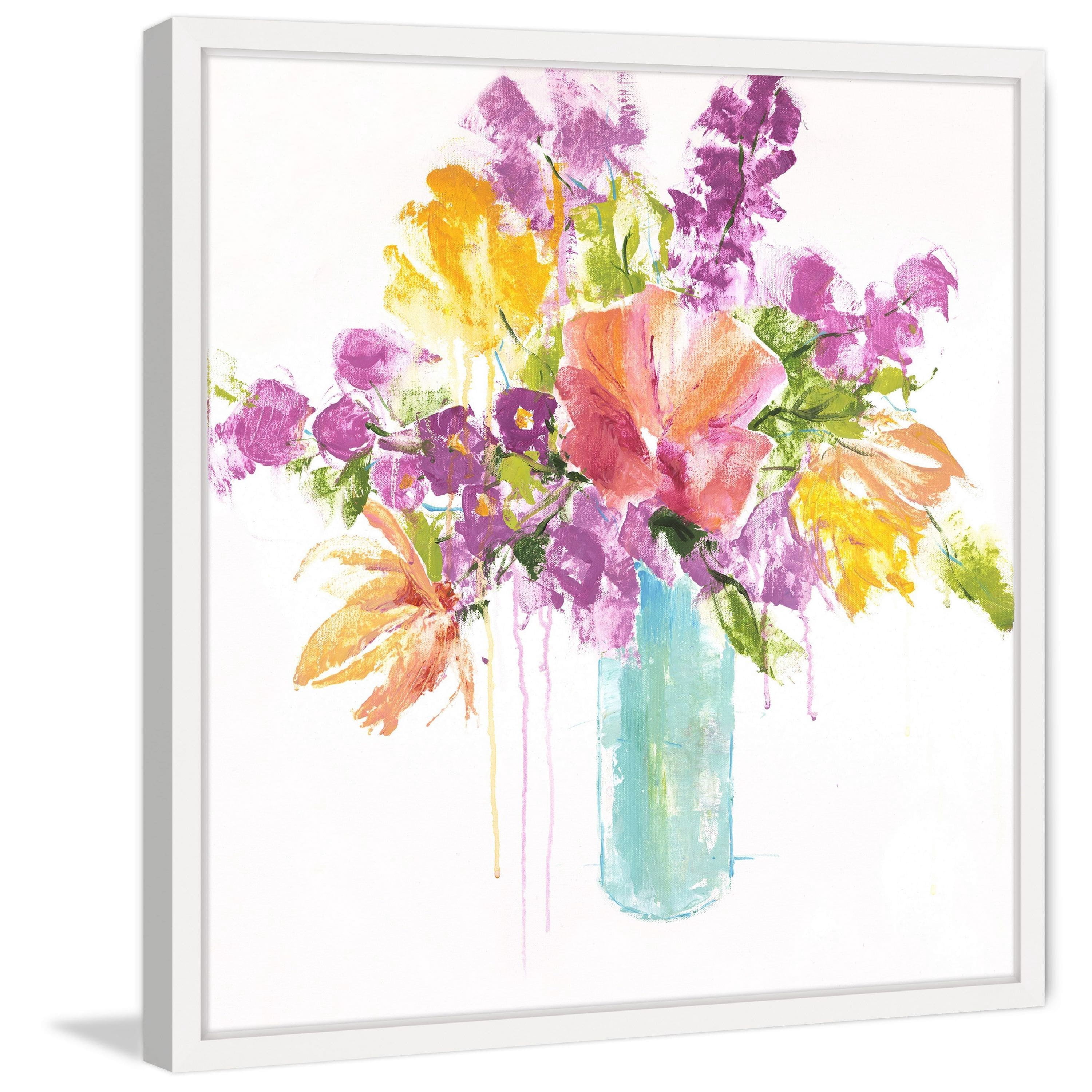 Marmont Hill - "Tropical Blooms" by Julie Joy Framed Painting Print