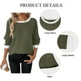 thumbnail image 4 of SHIBEVER Long Sleeve Shirts for Women Fall Shirts Womens Tops Lightweight Sweater Trendy Comfy Winter Clothes Green S, 4 of 9