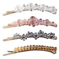 thumbnail image 1 of 4 Pcs Pince à Cheveux pour Femmes Mode Perles de Cristal Barrette Épingle à Cheveux, 1 of 10