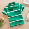 thumbnail image 4 of Odeerbi Camisas de Golf de Chicos Botón de Solapa A Rayas Camisas de Tenis de Manga Corta Uniforme Escolar, 4 of 5